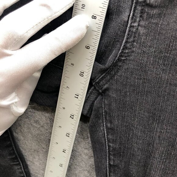 Madewell 10" High-Rise Skinny Jeans Women 26 BLK Raw Hem Button-Fly Cotton Blend - Picture 7 of 11